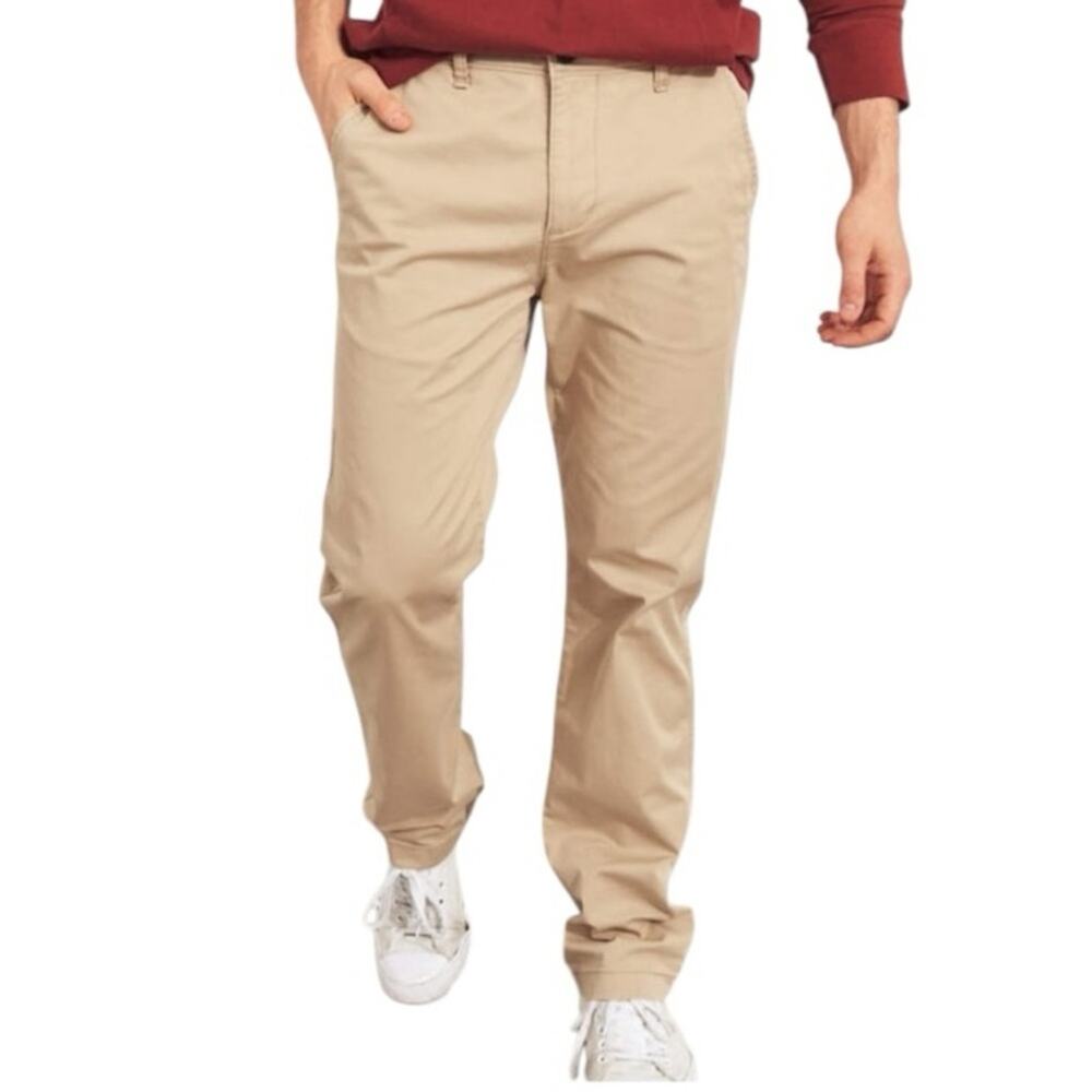 Hollister Epic Flex Chino Pants 30x32 Slim Straight Khaki Tan NWT Work Casual
